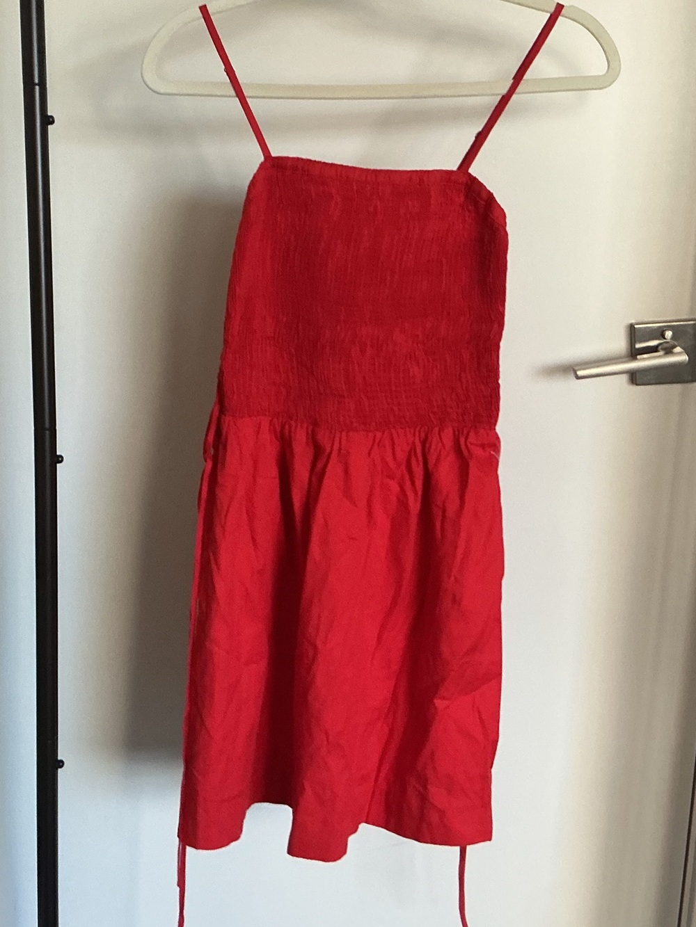 Red Mini Sundress with Spaghetti Straps